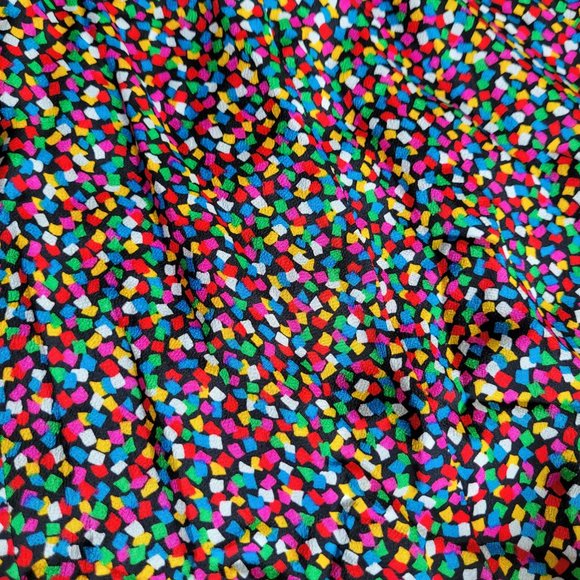 1980s Liz Claiborne Rainbow Colorful Confetti Skirt Set - Picture 16 of 16